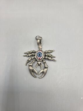Vtg Alchemy Gothic 1991 Scorpion Crab Eyeball Necklace Pendant Blue Glass Eye